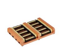 Relaxdays Grille Gratte-Pieds en Bois, antidérapant, brosses en Plastique, pour intérieur et extérieur, Marron et Noir