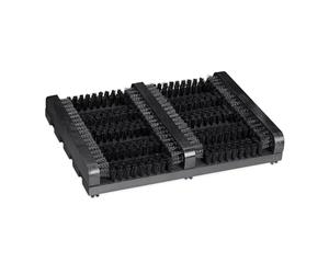 Relaxdays Grille Gratte-Pieds en Bois, antidérapant, brosses en Plastique, pour intérieur et extérieur, Noir