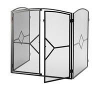 Grille Pare-étincelles Relaxdays, Grille de cheminée avec Porte, 80 x 71 x 61 cm, Protection étincelles, Fer, Noir