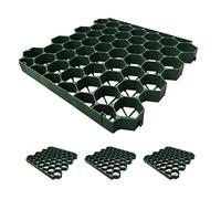 Relaxdays Grilles en Plastique pour Gazon, Lot de 4, 50x50 cm, sans sous-Couche, modulables, Vert