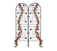 Relaxdays Grilles tuteur Plantes, Set de 2, HxL 180x50 cm, Treillis Autonome pour Fleurs, à Planter, en métal, Noir