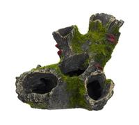 Relaxdays Grotte déco d’Aquarium, Apparence Naturelle, cachette décorative, décoration en Pierre, 7 x 15 cm, Gris-Vert