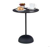 Relaxdays Guéridon, table d’appoint ronde, H x D : 48,5 x 40 cm, métal et MDF, console de salon moderne, noir