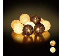 relaxdays Guirlande lumineuse LED avec 10 boules