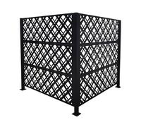 Relaxdays Habillage poubelles Diamond, Brise-Vue modulaire 140 x 240 cm Noir