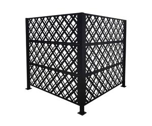 Relaxdays Habillage poubelles Diamond, Brise-Vue modulaire 140 x 240 cm Noir