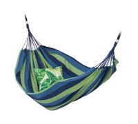 Relaxdays Hamac 300kg, 2 Personnes, Jardin Extérieur, Suspendu, Intérieur, Coton, Transportable, 150 x 272 cm, Bleu-Vert