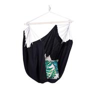 Relaxdays Hamac, Coton, siège Suspendu pour intérieur & extérieur, 150 kg, Enfants & Adultes, Noir