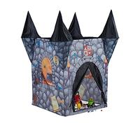 Relaxdays- Haunted Castle Play Tent, Spooky Playhouse for Girls Boys, Age 3 and Up, HxWxD: 132 x 110 x 110 cm, Grey Jeu Enfants Château hanté Filles et garçons Pliable 3 Ans, 10022463, Gris