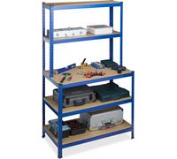 relaxdays heavy duty shelf 10026757_0 blue 100.0 x 60.0 x 180.0 cm