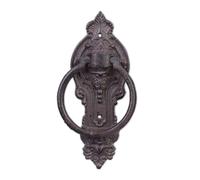 Relaxdays Heurtoir de porte antique – Anneau en fonte, style rustique, 25,5×10,5×2,5 cm marron