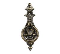 Relaxdays Heurtoir de porte Anneau antique en fonte de fer, style rustique Noir/Bronze 24x8,5x3 cm