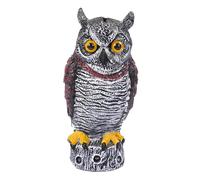 Relaxdays Hibou répulsif, Plastique, stabilité assurée, Brun/Blanc