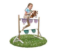 Relaxdays Hobby Horsing Obstacle de Saut réglable en Hauteur, Parcours de Jeu, Hauteur : 80 x 150 x 40 cm, pour Enfants, Bois, Multicolore
