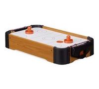 Relaxdays Hockey de table Air Hockey de table Mini Hockey emporter accessoires lxP: 56 x 31 cm, brun