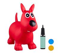 Relaxdays Hopping Dog, Air Pump Included, Up to Free, Space Hopper Chien ballon sauteur cheval avec pompe gonflable jouet jeux enfant animaux 50 kg sans BPA, 10024990_47, rouge, 50 x 26 x 60 cm
