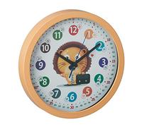 Relaxdays Horloge Murale, Apprendre à Lire l’Heure, Design Animalier, Ø 30 cm, Chambre Enfant, Fille/garçon, Multicolore