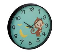 Relaxdays Horloge Murale, analogique, Design Animalier, Ø 29,5 cm, pour Chambre d’Enfant, Turquoise