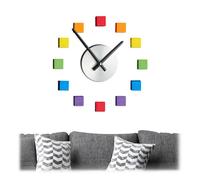 Relaxdays Horloge murale DIY colorée – chiffres arc-en-ciel – à coller pour chambre et salon