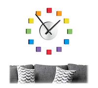 relaxdays Horloge Murale DIY, Montre à Coller au Mur, Chiffres Arc-en-Ciel, Grandes Variables, Chambre & Salon, coloré