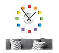 Relaxdays Horloge murale DIY colorée – chiffres arc-en-ciel – à coller pour chambre et salon
