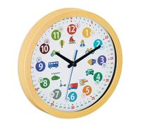 Relaxdays Horloge Murale, éducatif, diamètre : 30 cm, pour Chambre de Petit conducteur (Enfant), Multicolore