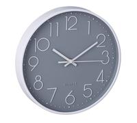 Relaxdays Horloge Murale Moderne, Fonctionne avec Une Pile, diamètre 30 cm, pour Salle de Bain ou Cuisine, Gris/Blanc