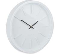 Relaxdays Horloge Murale, sans trotteuse, Moderne, Analogue, Pendule pour Cuisine, Salon, Bureau, Rond, Ø 35 cm, Blanc