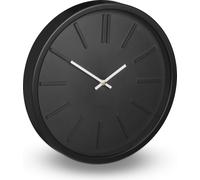 Relaxdays Horloge Murale, sans trotteuse, Moderne, Analogue, Pendule pour Cuisine, Salon, Bureau, Rond, Ø 35 cm, Noir