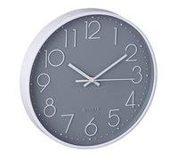 Relaxdays Horloge Murale Moderne, Fonctionne avec Une Pile, Gris/Blanc | diamètre 30 cm, pour salle de bain ou cuisine