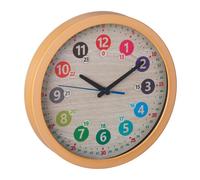 Relaxdays Horloge Murale pour Enfants, diamètre 30 cm, Apprendre à Lire l’Heure, Fille ou garçon, Pendule, Multicolore