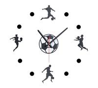 Relaxdays Horloge Murale pour Les Fans de Football, à Coller, diamètre Ø 50-100 cm, Chambre d’Enfant, Noir et Blanc
