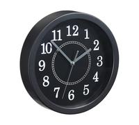 Relaxdays Horloge Murale Ronde, diamètre 20 cm, Petite Pendule à accrocher au Mur, Design Classique, Analogue, à Piles, Noire