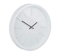 Relaxdays Horloge Murale, sans trotteuse, Moderne, Analogue, Pendule pour Cuisine, Salon, Bureau, Rond, Ø 35 cm, Blanc