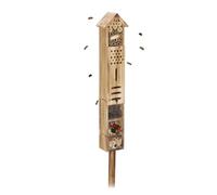 Relaxdays Hôtel à Insectes avec Piquet, abri pour Papillons, en Bois, HLP : 150 x 15,5 x 11 cm, pour Jardin, Nature
