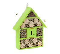 Relaxdays Hôtel à Insectes en Bois, à Suspendre, pour Abeilles Sauvages, HLP env. 38x29x9 cm, Jardin et Balcon, Vert