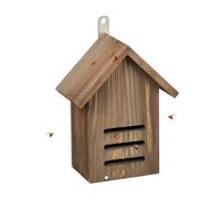Relaxdays Hôtel à Insectes, en Bois Non traité, pour coccinelles, à Suspendre, H x L x P : 22 x 17 x 10 cm, Marron