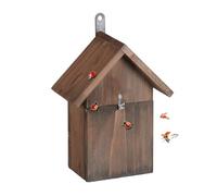 Relaxdays Hôtel à Insectes Pratique, en Bois Non traité, pour coccinelles, à Suspendre dans Le Jardin, Marron