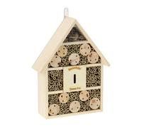 Relaxdays Hôtel à Insectes en Bois, à Suspendre, pour Abeilles Sauvages, HLP env. 38x29x9 cm, Jardin et Balcon, Nature