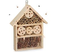 Relaxdays Hôtel pour insectes en kit, maison pour insectes, coléoptères, abeilles sauvages et chrysopes, à construire soi-même, 33 x 24,5 x 7 cm, naturel