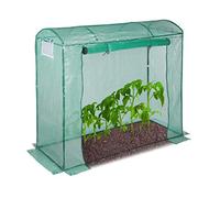 Relaxdays Serre de jardin tomates 170x80x200 serre tomates bâche UV housse vert porte enroulable, vert