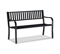 Relaxdays Jardin, extérieur, Balcon, 2 Places, Banc métal Acier 82 x 127,5 x 59,5 cm, Noir