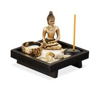 Relaxdays Jardin Zen avec Bouddha en lot de 4