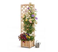 Relaxdays Jardinière avec treillis – Bois de sapin naturel 180×55×51 cm pour balcon et jardin
