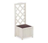Relaxdays Jardinière avec treillis blanc