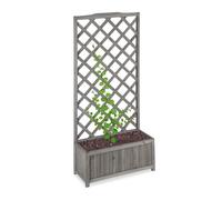 Relaxdays Jardinière avec treillis gris