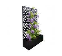 Relaxdays jardinière en métal Noir avec Treillis, 180x110x40 cm