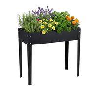 Relaxdays Jardinière surélevée en Acier thermolaqué, pour Jardin, Balcon ou terrasse, HxLxP : 80x85x40 cm, Noir
