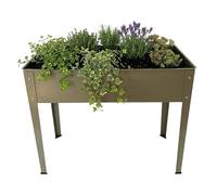 Relaxdays Jardinière surélevée en Acier thermolaqué pour Jardin, Balcon, terrasse, Beige, 80x85x40 cm