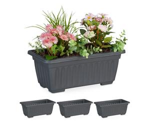Relaxdays Jardinières étroites lot de 4